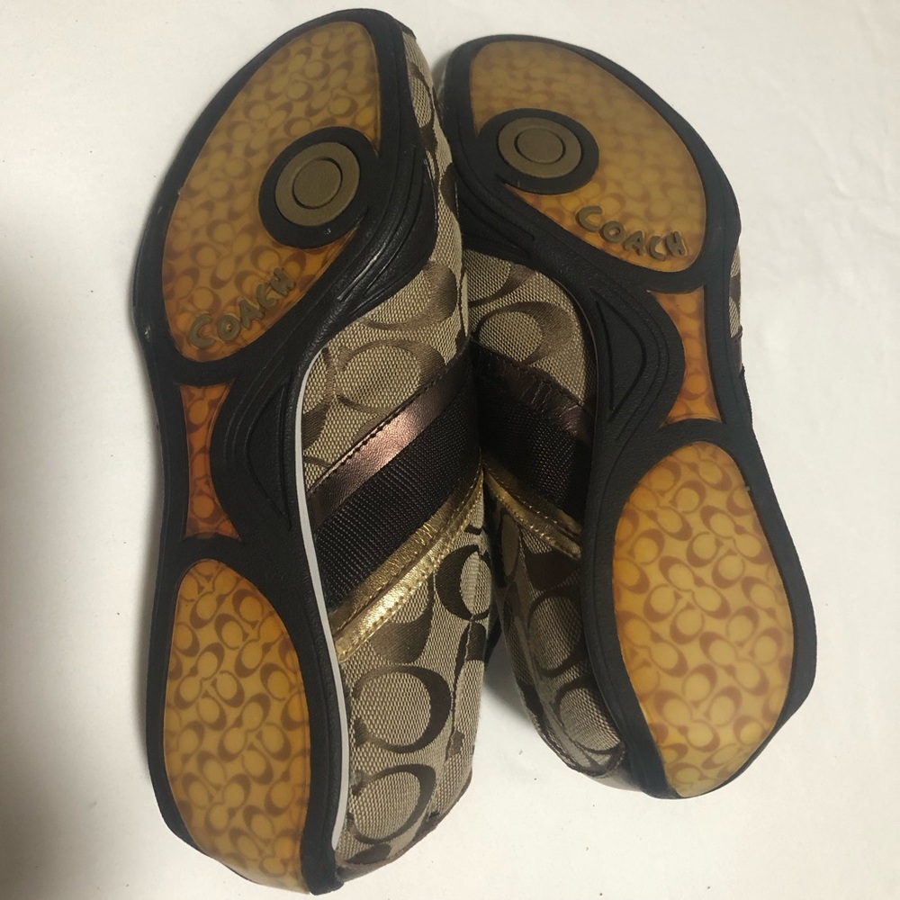 Coach Vintage Sneakers Size 8 Medium Jayme Women's Brown/Tan with Gold Detail - Picture 11 of 11